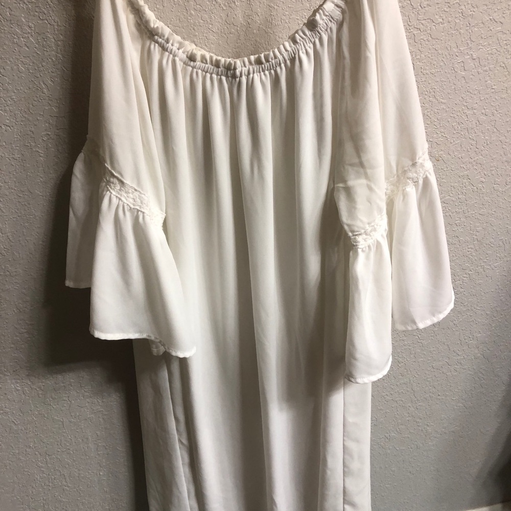 Off the shoulder white dress